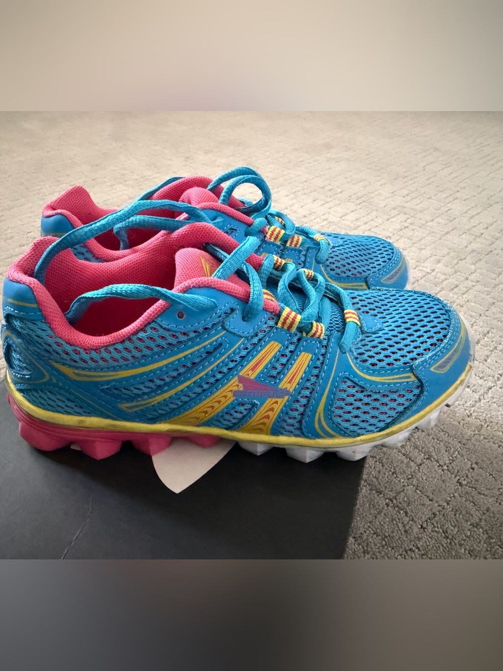 Girls' Colorful Blue and Pink Active Sneakers